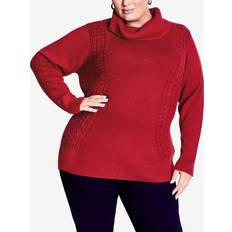 Avenue S Sweaters Avenue SWEATER ROSIE CABLE Ruby Port Ruby Port