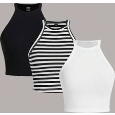 Shein Slim - Women T-shirts & Tank Tops Shein Women'S Striped Crop Tank Top