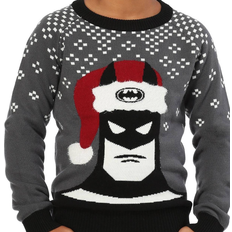Gray Christmas Sweaters Children's Clothing Batman Kid's Holiday Hat Ugly Christmas Sweater - Black