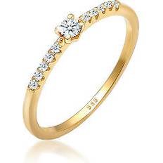 Goldring ring verlobungsring gold 585 gelbgold diamant geo brilliant elli mm