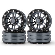 RC Toys Que-T 4 x 1.9inch Beadlock Wheel Rims for AXIAL SCX10 CC01 D90 90046 1/10 RC Crawler Car Wheel Titanium & Black