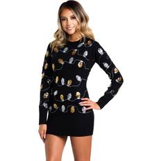 Sweaters Tipsy Elves Women's Christmas Light Strand Sequin Sweater Dress