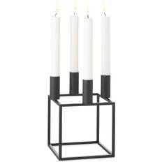 Schwarz Kerzenhalter, Kerzen & Duft Audo Copenhagen Cube Black Kerzenhalter 20cm