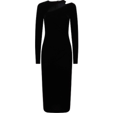 Reiss Macey Velvet Cut Out Midi Dress - Black