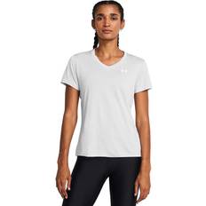 Under Armour Damen T-Shirts & Tanktops Under Armour Tech Twist Kurzarm-Oberteil mit V-Ausschnitt für Damen Halo Grau Weiß Weiß