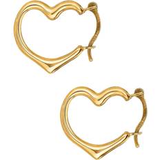 Jewelry Affairs Heart Hoop Earrings - Gold