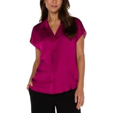 Men - S Blouses Women's Liverpool Los Angeles Dolman Sleeve Blouse Button Up Shirt Fuchsia