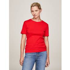 Tommy Hilfiger Damen T-Shirts Tommy Hilfiger Slim Fit T-Shirt mit Rundhalsausschnitt FIERCE RED