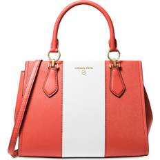 Michael Kors Medium Satchel - Spiced Coral/Optic White