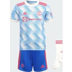 Sports Fan Apparel Adidas 2021-22 Manchester United Away MINI Kit White-Glow Blue, 5T