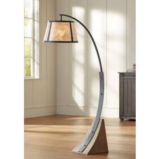 Floor Lamps & Ground Lighting Franklin Iron Works Oak River Rustic Farmhouse Mission Style Arched Floor Lamp