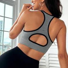 Shein Women Bras Shein Contrast Binding Cut Out Back Sports Bra