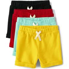 The Children's Place Boy's French Terry Roll Cuff Shorts 4-pack - Mellow Aqua/Cupids Arrow/Golden Rays