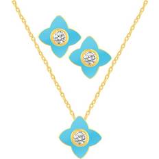 Macy's Jewelry Sets Macy's Crystal Enamel Necklace and Earring Set, 2-Piece Blue Enamel