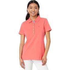 S - Women Polo Shirts Tommy Hilfiger Women's Solid Short-Sleeve Polo Top Sherbert