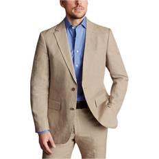 Linen - Men Outerwear Charles Tyrwhitt Men's na Jacket Taupe Neutral 42L Linen Neutral 42L