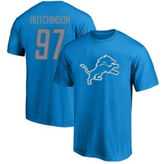 Fanatics Sports Fan Apparel Fanatics Men's Aidan Hutchinson Blue Detroit Lions Big and Tall Player Name and Number T-shirt Blue