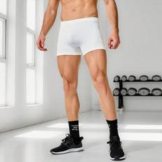 Shein White Men's Underwear Shein Men's Solid Color Sports Boxer Briefs With Square Cut