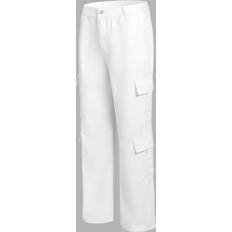 Shein Men - White Jeans Shein Men'S Solid Color Cargo Jeans