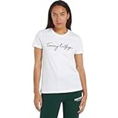 Tommy Hilfiger Dame T-skjorter & Singleter Tommy Hilfiger T-skjorte Reg C-nk Signature Tee SS Hvit