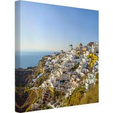 Ebern Designs Oia on Santorini Multicolour Wanddeko 40x40cm