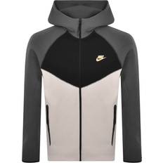 Men - White Jackets Nike Sportswear Tech Fleece Windrunner Men's Hooded Jacket - Light Orewood Brown/Iron Grey/Black/Metallic Gold