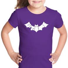 LA Pop Art Girl's Bat Bite Me Word Art T-shirt - Purple