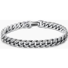 David Yurman Curb Chain Bracelet - Silver/Diamonds