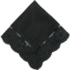 Women Handkerchiefs CTM Women's Cotton Black Fairy Lace Handkerchief, Black