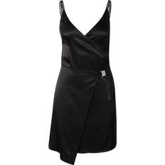 Slip Dresses Kleider Calvin Klein Wrapover Slip Dress Black