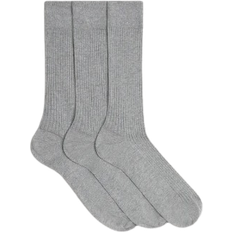 ASKET The Ribbed Cotton Socks 3-pack - Light Grey