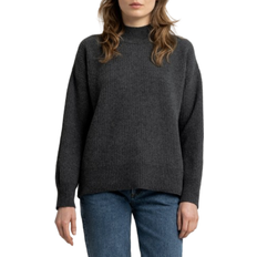 ASKET The Mock Neck Sweater - Charcoal Melange