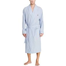 Polo Ralph Lauren Men Robes Polo Ralph Lauren Men's Birdseye 100% Cotton Woven Robe R171 Andrew Stripe/Navy