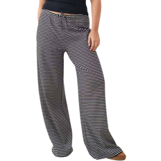 Gina Tricot Striped Soft Trousers - Black/White