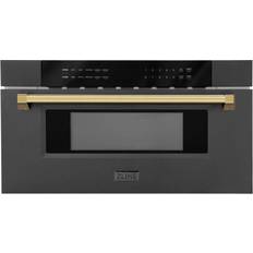 Black stainless steel microwave drawer ZLINE MWDZ-30-BS-G Yellow, Gold, Black