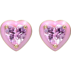 GiGiGirl Halo Heart Stud Earrings - Gold/Pink