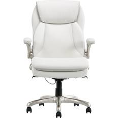 Adjustable Seat Office Chairs Serta Brinkley White/Silver Office Chair 46"
