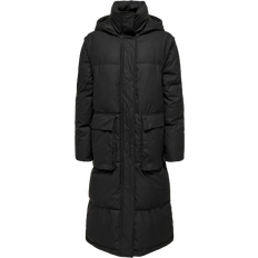 Wasserabweisend Mäntel Only Hooded Quilted Jacket - Black