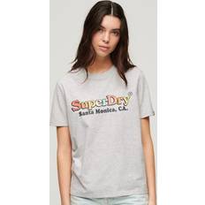 Clothing Superdry Women's Rainbow Logo Relaxed Fit T-Shirt Light Grey