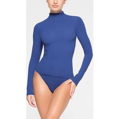 Blue - Turtleneck Sweaters - Women SKIMS Turtleneck Top Blue Fits Everybody