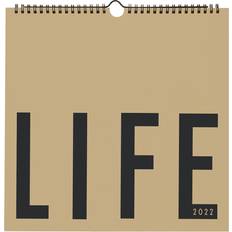 Beige Kalendere Design Letters 2022 Veggkalender