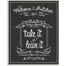 Framed Art Stupell Welcome To the Kitchen Chalkboard Vintage Sign Wall Plaque Framed Art