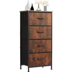 Sweetcrispy Tower Organizer Unit Brown Chest of Drawer 11.8x37.4"