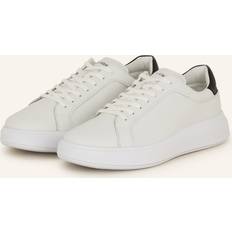 Calvin Klein Sko Calvin Klein Leather Low Top Lace Up Trainers, White/Black