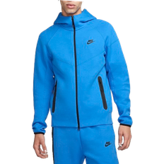 M Tops Nike Sportswear Tech Fleece Windrunner Zip Up Hoodie For Men - Light Photo Blue/Black