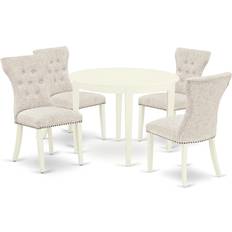 East West Furniture Boston White Dining Set 42" 5