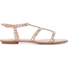 Shoes Aquazzura Tequila crystal-embellished sandals women Nappa Leather Neutrals