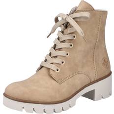 Rieker Damen Schneestiefel Rieker Schnürstiefelette Damen beige