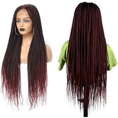 Children Extensions & Wigs Miz Barn 30" 4x4” Swiss Lace Front Unknotted Box Braided Wigs Twist