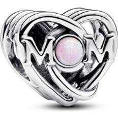 Pandora Openwork Mom & Heart Charm - Silver/Opal